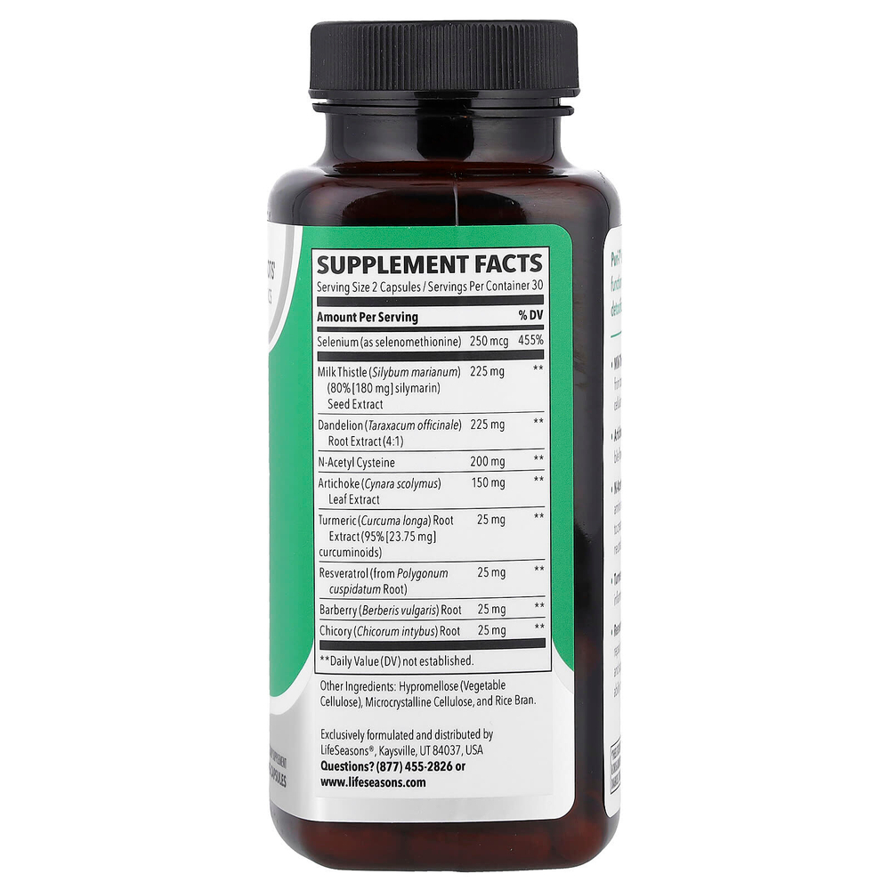 LifeSeasons, Puri-T®, поддержка печени, 60 растительных капсул