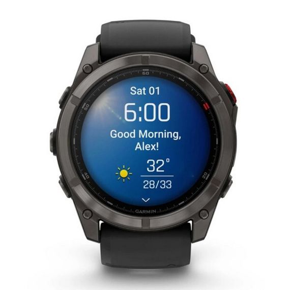 Garmin Fenix 8 Pro 51 мм Amoled Sapphire Carbon Gray DLC Titanium with Black/Pebble Gray Silicone Band (010-03199-00/010-03199-01)
