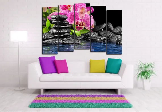 Модульная картина "Цветы в воде"