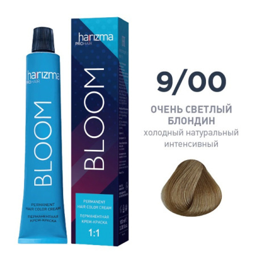 Крем-краска для волос Harizma Bloom 9/00, очень светлый блондин - холодный натуральный, 100 мл (h30901)