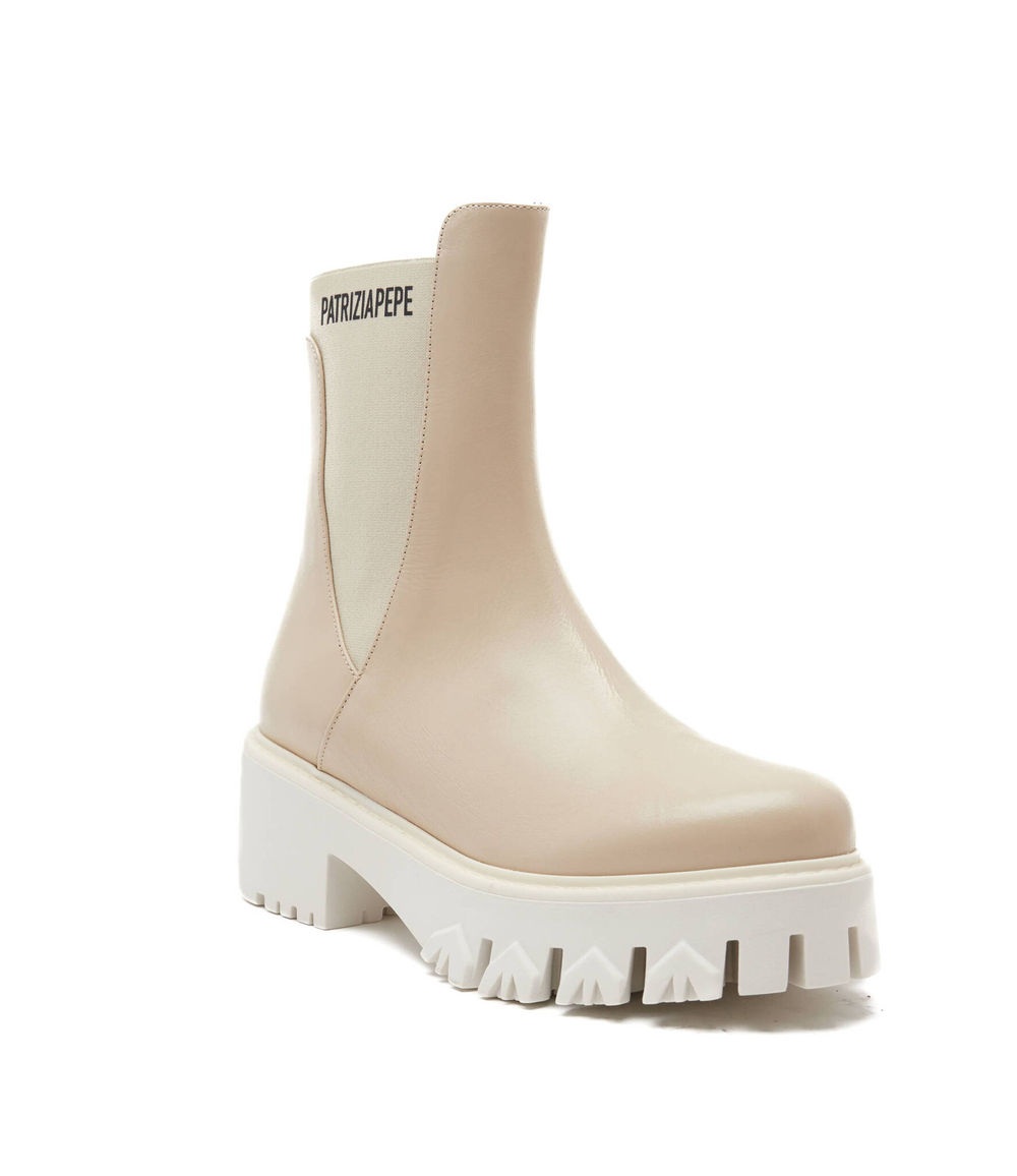 Кожаные ботильоны Patrizia Pepe - бежевый(CY9814 L011)
