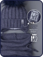 Шапка для мальчика зимняя вязаная и снуд