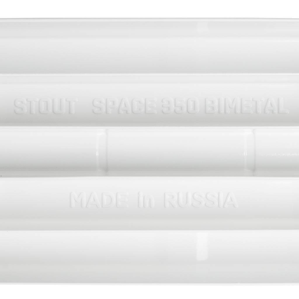 STOUT  Space 350 10 секций радиатор биметаллический боковое подключение RAL9016