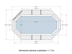 Морозоустойчивый сборный бассейн 600 х 250 см "Ангара" овальный