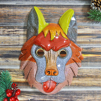 Маска карнавальная "Волк цветной" (цена за 12 штук)