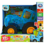 Каталка "Синий трактор" 25 песен, загадок, звуков.прозрачный пласт.свет.на бат.коробка HT848-R5-B01 (Ум