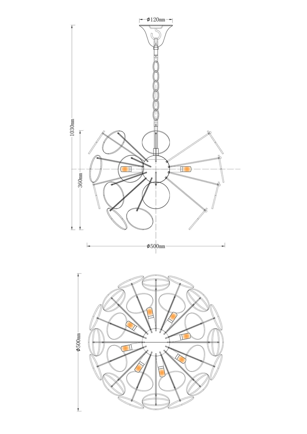 Люстра подвесная Moderli V7080-8P Komo