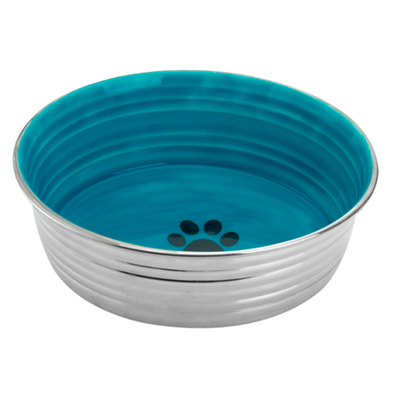 Миска Mr.Kranch из нержавеющей стали с керамическим покрытием Cyclo 1,9 л нескользящее основание голубая