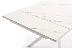 "Меркурий" стол интерьерный раздвижной обеденный из керамики, цвет белый глянцевый