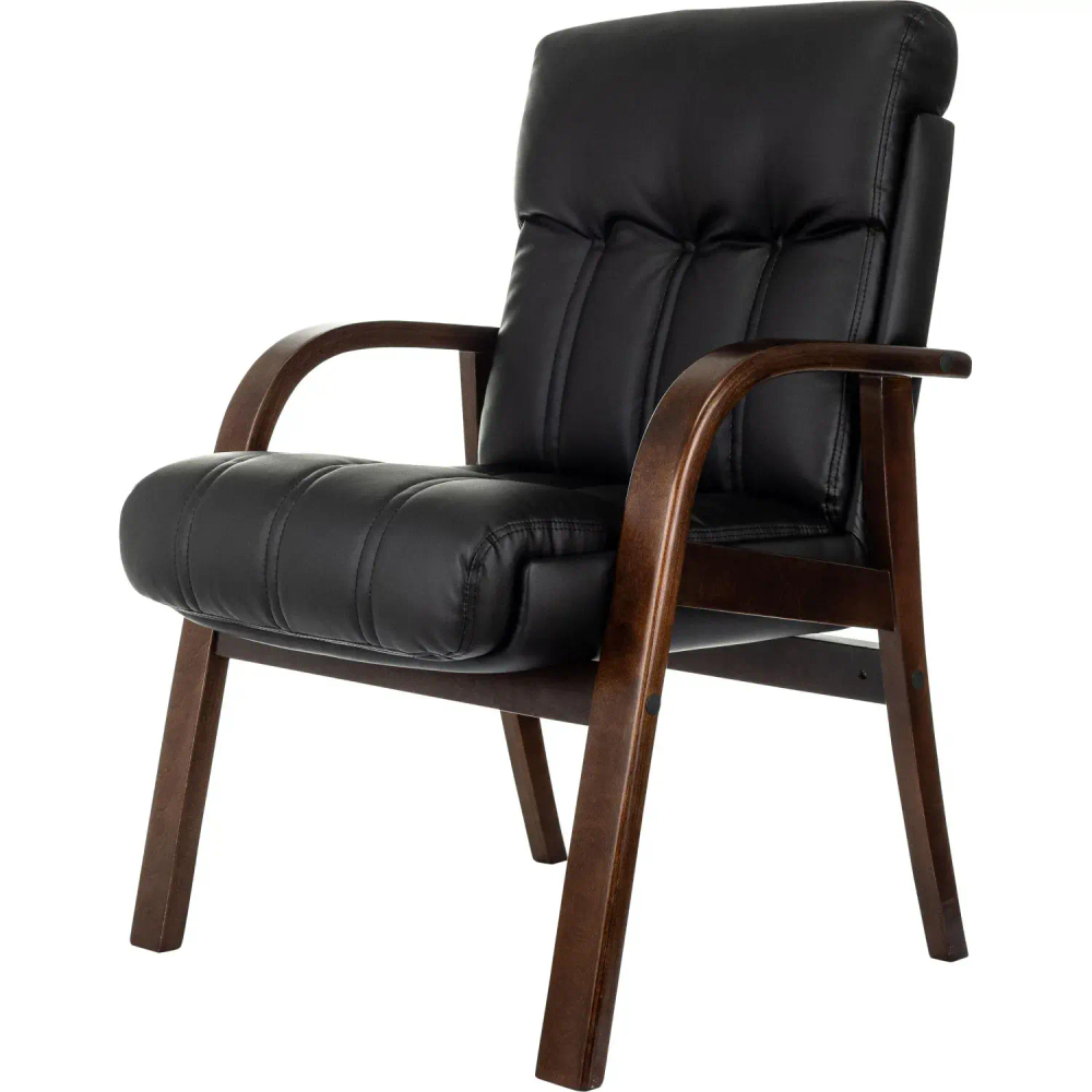 Конференц-кресло VB_ Бюрократ T-9932W-CF-Eco черн экокожа на ножках дерево