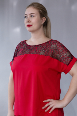 Блузка с кружевом 3256зпа