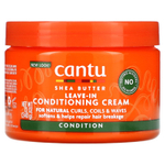 Cantu, масло ши, несмываемый кондиционер, для естественных локонов, кудрей и завитков, 340 г (12 унций)