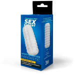 Белый мастурбатор с наружным рельефом в виде рогожки 14см Bior Toys Sex Expert SEM-55286