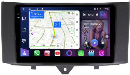 Магнитола для Smart ForTwo W451 2010-2015 - FarCar S500-TS10 монитор 9.5" QLED на Android 14, Быстрая, CarPlay, 4G SIM-слот