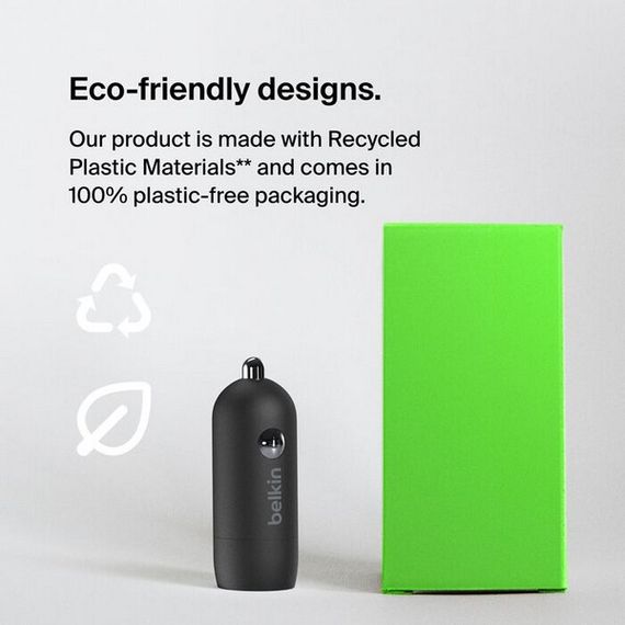 Автомобильное зарядное устройство Belkin BoostCharge 30 Вт USB-C PD с кабелем USB-C — Lightning (CCA004BT1MBK-B5) черный