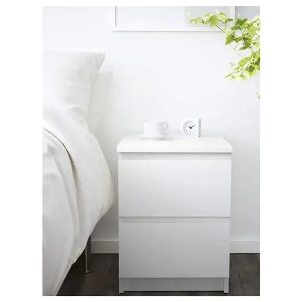 Комплект мебели д/спальни  - IKEA MALM/LURÖY/LUROY, 160х200см, белый, МАЛЬМ/ЛУРОЙ ИКЕА