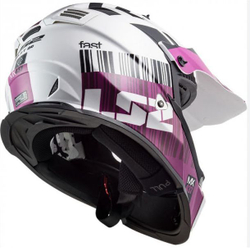 LS2 Мотошлем MX437 FAST XCODE (бело-фиолетовый)