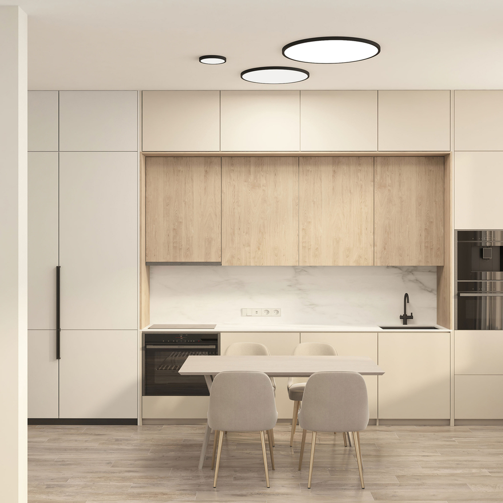 DK6522-BK Накладной светильник THIN, IP40, 36W, 3000K/4000K/6500K, переключатель цветовой температуры на корпусе, черный, полимер