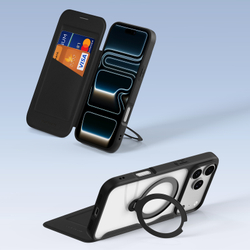 Чехол книжка с поддержкой MagSafe от Dux Ducis для iPhone 17 Pro Max, серия Skin X Pro Series Case (версия с магнитной откидной подставкой)