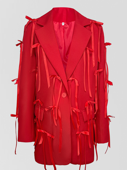 Пиджак Di Moda 46 однотонный c атласными бантами