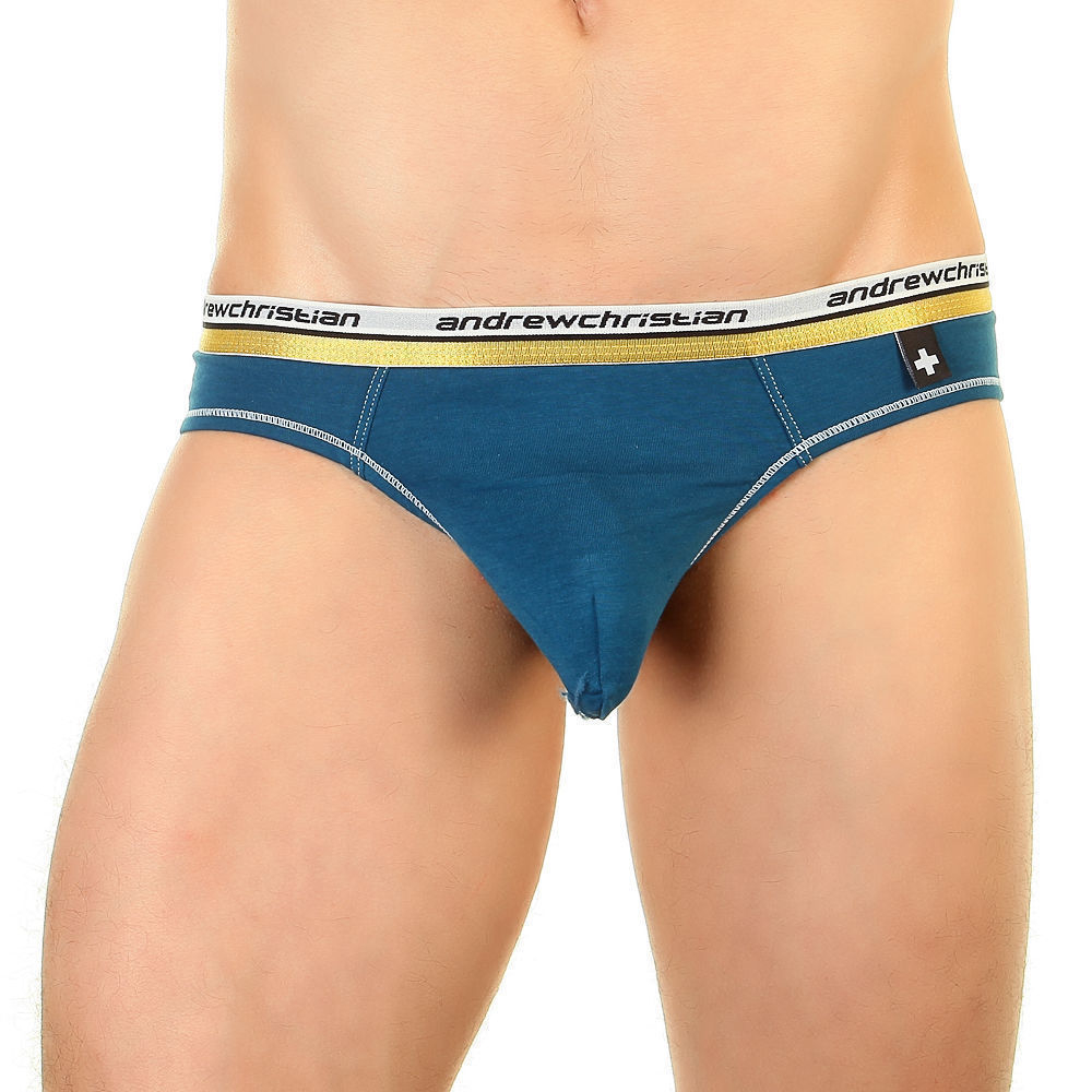 Мужские трусы брифы темно-бирюзовые Andrew Christian Vibe Dark Navy  086