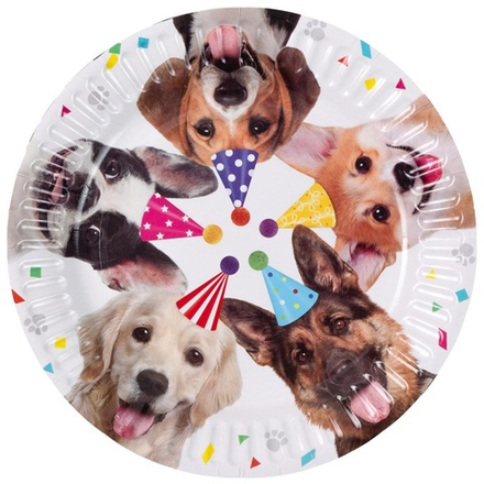 Тарелки бумажные «Собачки» фотографичные, 17 см / 23 см, 6 шт