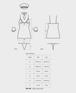 Игровой костюм "Police Chemise" SM (42-44) (Цвет: черный, белый)