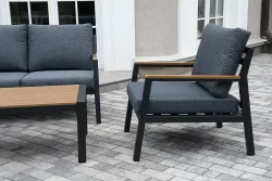 "Камелия" лаунж-зона 4-местная из алюминия, цвет темно-серый