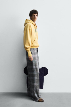 ZARA HARRY LAMBERT X DISNEY ХУДИ С КАПЮШОНОМ И НАДПИСЬЮ, ЖЕЛТЫЙ