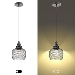 Светильник подвесной ЭРА PL8 BK под лампу E27 высота плафона 220мм подвеса 760мм черный