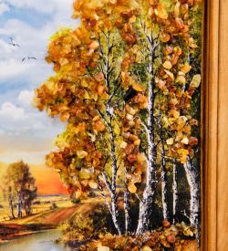 AMB-74/56 Картина «Красота природы» (с янтарной крошкой) дер.краш.рамка 12х15