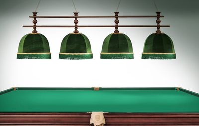 Лампа Аристократ-Люкс 3 4пл. береза (№6,бархат зеленый,бахрома зеленая,фурнитура золото)