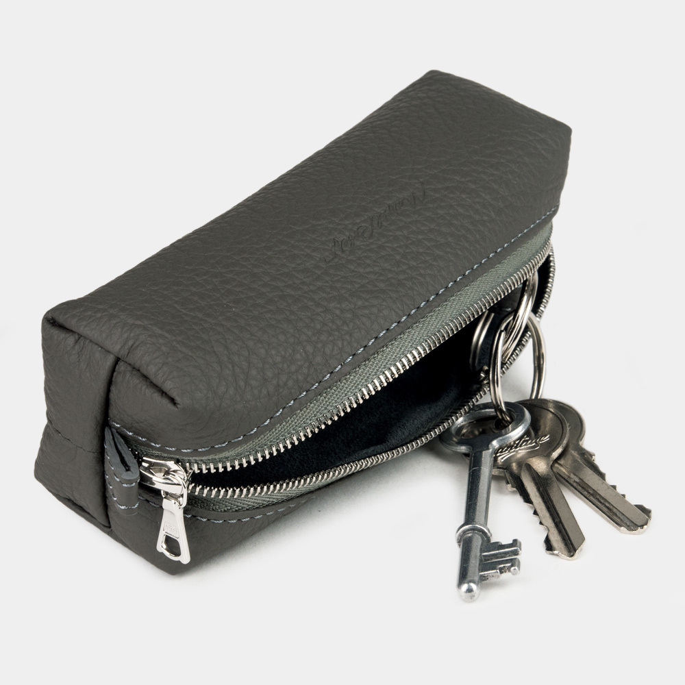 Ключница Coffre из кожи теленка серого цвета