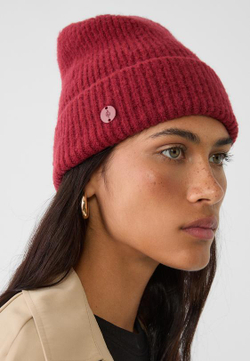 STRADIVARIUS ШАПКА С КОНТРАСТНОЙ ДЕТАЛЬЮ, БОРДО