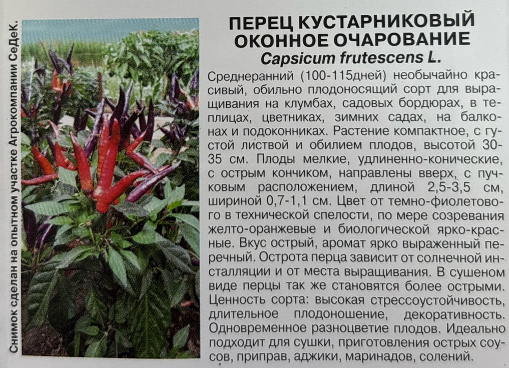 Перец  кустар. Оконное очарование 0,1 г СМП122