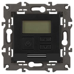 14-4111-05 ЭРА Терморегулятор универс. 230В-Imax16А, IP20, Эра Elegance, антрацит | Elegance Антрацит