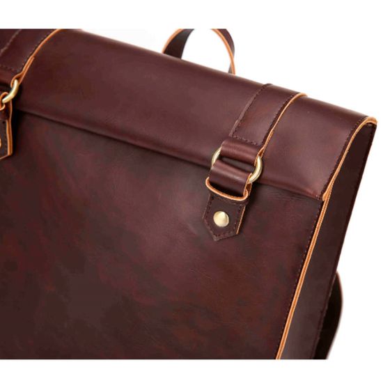 Крафтовый рюкзак из экокожи Нанджу. Коричневый