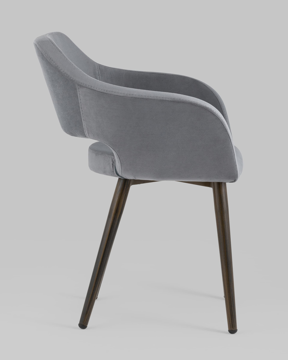 Стул с подлокотниками Саймон велюр тёмно-серый