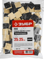 ЗУБР ПХС 25 x 25 мм, самоклеющаяся площадка под хомут-стяжку черная, нейлон, 100 шт (30917-25)