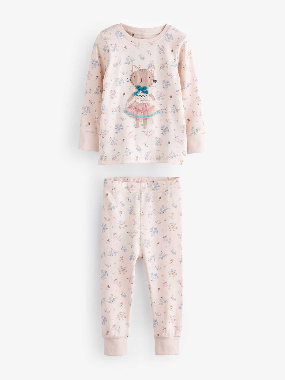 Пижама для девочки Next 970-304, 3 шт., Бежевый, Розовый, Голубой