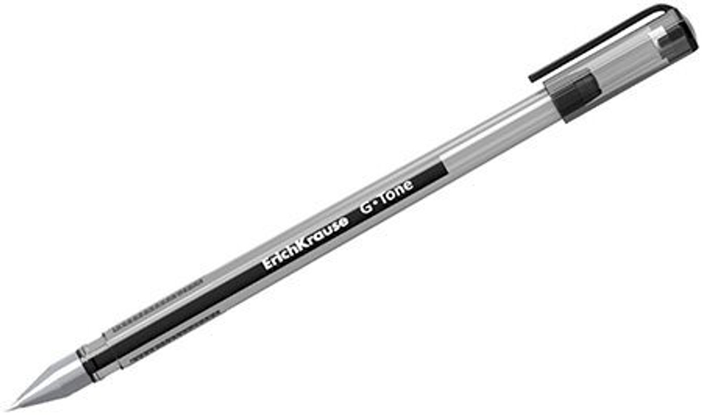 Ручка гелевая ErichKrause G-Tone чёрная, толщина линии 0,4 мм, 12 штук