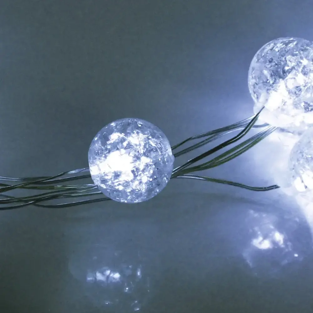 Гирлянда для дома «Жемчужина» на батарейках 2,0 м 20 ламп LED, d-1 см, 3 реж., IP-20, Белый