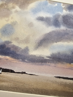 Картина авторская акварельная в паспарту 30х40 см на стену для интерьера "Пейзаж"