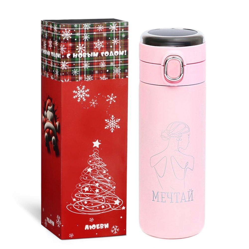Термос, 420 мл, «Мечтай», сохраняет тепло 8 ч, термометр