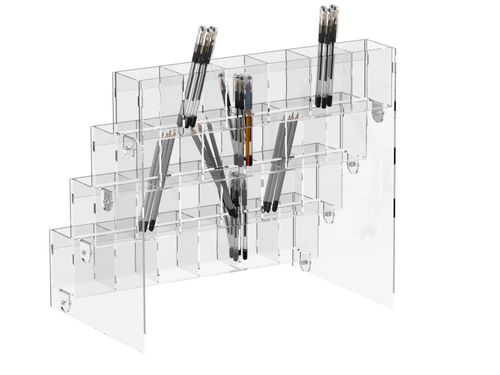 Подставка витрина для ручек и карандашей 24 ячейки акриловая