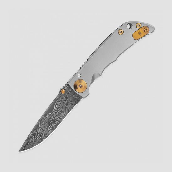 Складной нож Spartan Blades HARSEY FOLDING DAMASCUS SB/SF10CustCNDAMBronze c клинком из стали Damascus, рукоять титан