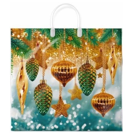 Новогодние пакеты "Роскошь" 38х35+10см 90мкм (10/100шт)