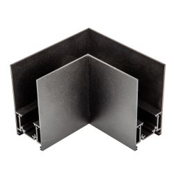 UBX-MS21-35 BLACK Коннектор для накладных магнитных шинопроводов. 35мм. Угловой. Горизонтальный. Черный. ТМ Uniel