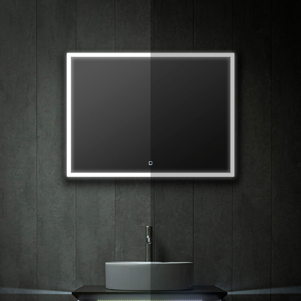 Зеркало с подсветкой в ванную Норман Neo, 80x60 см (сенсорный выключатель, холодный свет)