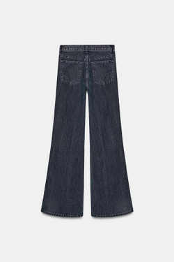 ZARA ДЖИНСЫ FLARE В ПОЛОСКУ С ВЫСОКОЙ ПОСАДКОЙ — ZW COLLECTION, МОРСКОЙ СИНИЙ